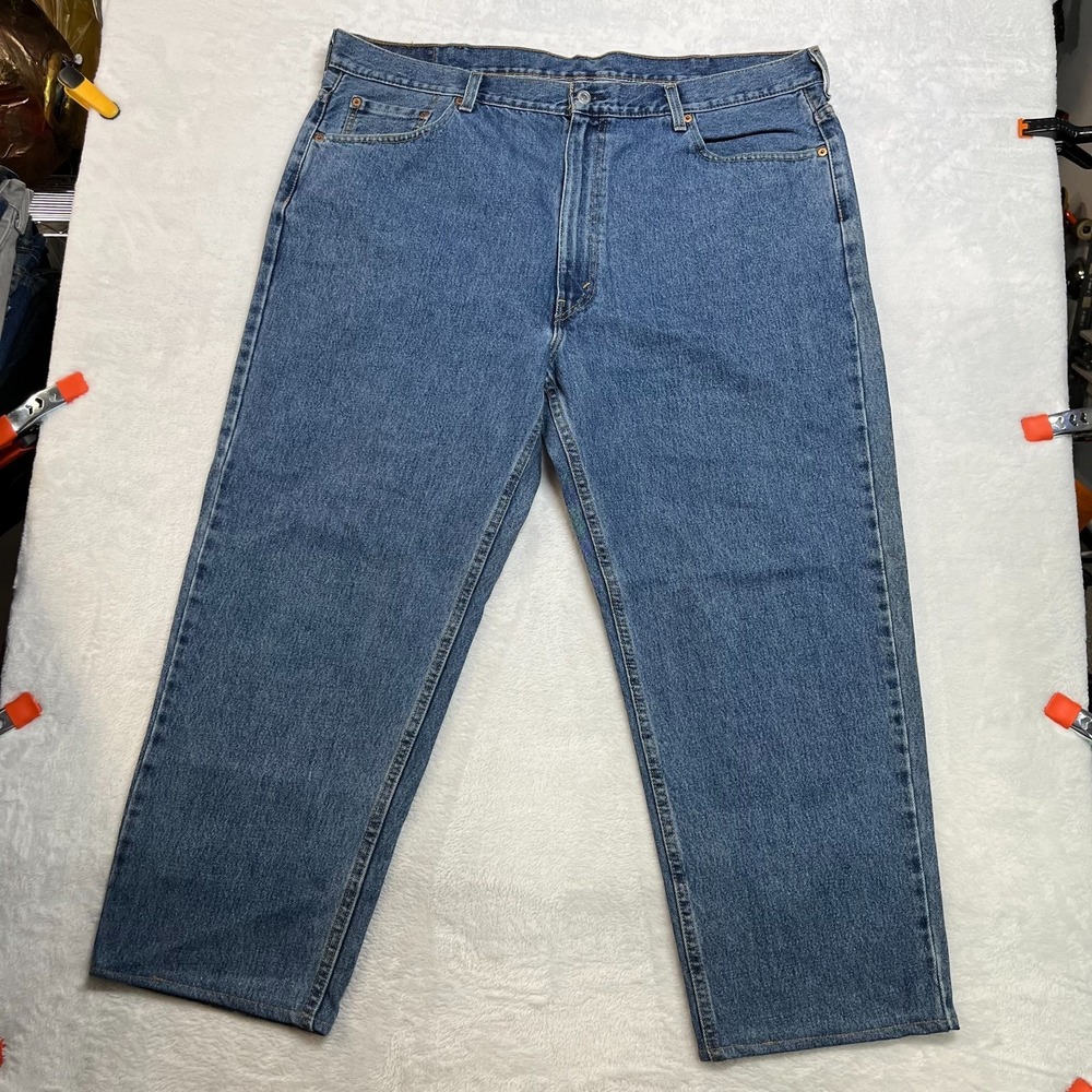 Levi's 550 Jeans Men's Blue Denim Pockets High Rise Straight Zip Fly - 43x27.5